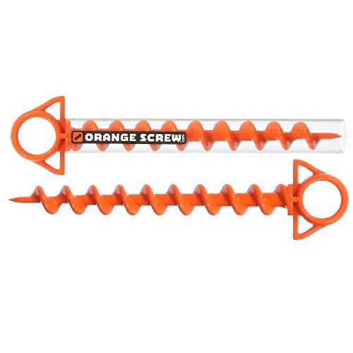 Orange Screw: The Ultimate Ground Anchor | Large 2 Pack | Made in USA