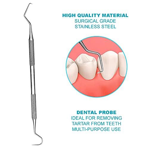 Professional Dental Tools - Dental Pick, Dental Scaler for Tartar Plaque Remover Tooth Cleaner Teeth Scraper Dentist Hygienist Kit Sickle Scaler Teeth Cleaning Set Stainless Steel 2 Pc By Krisp Beauty
