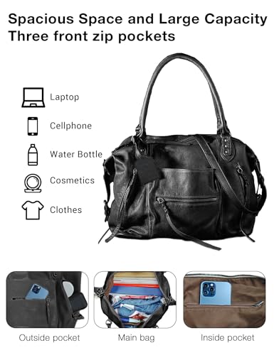 Women's Large Tote Bag City Tote Bag Fall Purse with Zipper Women Vegan Leather Hobo Handbags with Adjustable Strap3