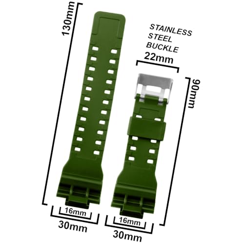 Image of DBLACK ''CDS3'' 16MM Resin Watch Strap / / Best Replacement, Compatible Strap with CASI0 Gshock GD-120, GA-100, GA-110, GA-100C & Other Model Watches