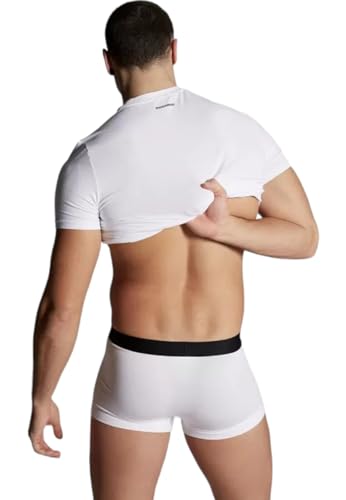 DSQUARED2 2-Pack Angled Logo Low-Rise Men's Boxer Trunks, White2