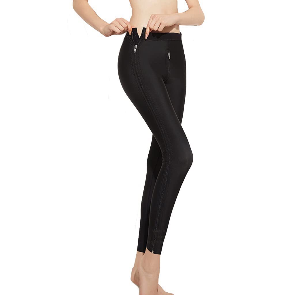 SXLLZSLC Post Surgery Legs Shaper Women Liposuction Compression Garment Thigh Slimmer Shapewear Open Crotch Bodysuit Black