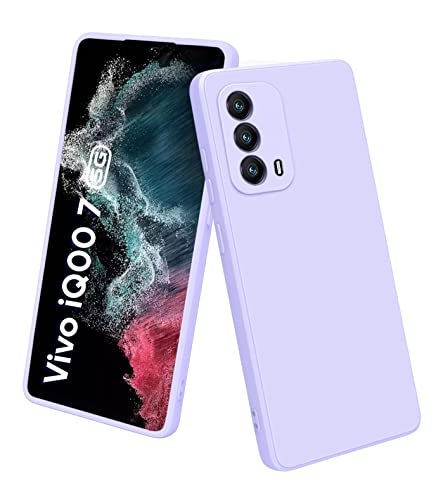 Image of TRUEUPGRADE Liquid Silicone iQOO Z6 Pro | Vivo T1 Pro 5G Back Cover Case| Microfiber Inside | 360 Degree Protection Back Cover Case for iQOO Z6 Pro | Vivo T1 Pro 5G - Purple
