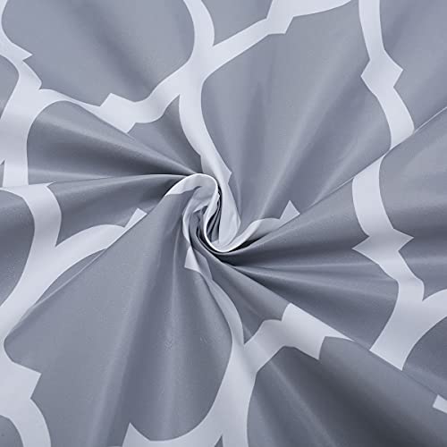 Round Table Protector Wipeable Circle Tablecloth Elastic Edged Fitted Table Cloth Flannel Backed Table Cover Waterproof Oilcloth PVC Tablecloth for Dinning Room Kitchen Picnic (Grey Stripe, 90-110cm) - Image 5