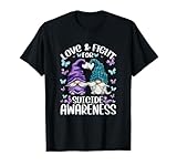 Photo Gallery purple gnome with cute butterfly pattern suicide awareness maglietta Photo Gallery purple gnome with cute butterfly pattern suicide awareness maglietta