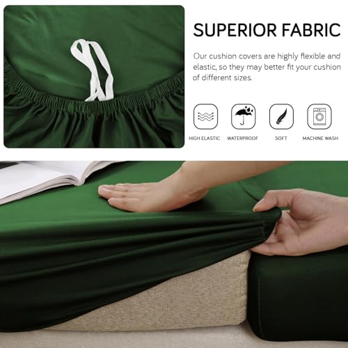 Image of HOKIPO 100% Waterproof Stretchable Elastic Seat Cushion Cover, 3 Seater, Green (NEW-AR-5354-GRN)