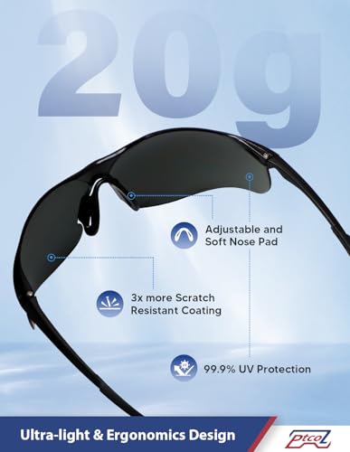 3-Pack ANSI Z87.1 Smoke Tinted Safety Glasses - image 3
