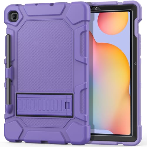 Cantis Case for Samsung Galaxy Tab S6 Lite 10.4 Inch 2024/2022/2020 with S Pen Holder, Heavy Duty Shockproof Rugged Protective for Samsung S6 Lite Case 10.4'', Purple+Black+Purple