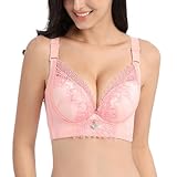 MOONBADI Dirndl Damen Rosa Damen Minimizer BH ohne Einlagen mit Spitze Ohne Bügel Große Größen büstenhebe Damen 85E