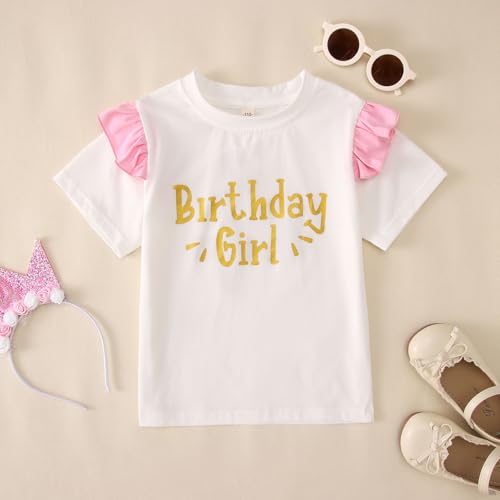 Ritatte Toddler Girl Birthday Outfits 2nd/3rd/4th/5th/6th/7th Birthday Girl T-Shirt Tutu Skirt Crown 3Pcs Cake Smash Set4