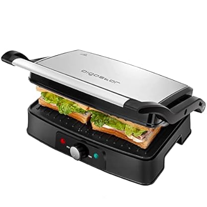 Aigostar Hitte - Kontaktgrill, Sandwichtoaster, Panini Grill, 180-Grad-Öffnung, Einstellbarer Thermostat, Antihaftbeschichtete Platten, Kontaktgrill für Fettfreies Grillen, 1500 Watt