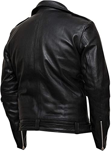 Negan Jacket Black Leather Motorcycle Jacket Brando Biker Style Real Leather3