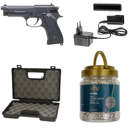 Cyma Softair Set - Airsoft Pistole M92/ CM126 AEP + Waffenkoffer + 4000...
