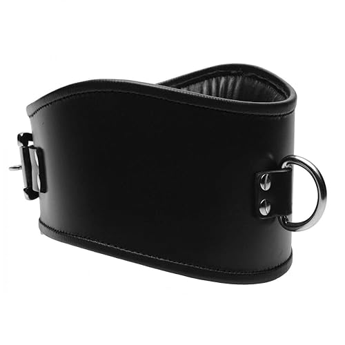 Strict Leather Padded Leather Locking Posture Collar