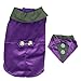 Dog Formal Wedding Party Suit with Bow Tie, Purple Dogs Tuxedo Fashionable Retro Dog Suit and Bandana Set(XL)