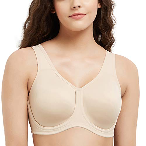 Wacoal Women's Full Support Underwired Sports Bra, beige, 36E