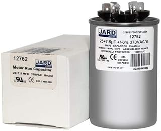 Motor Dual Run Capacitor Round 25 + 7.5 uf MFD 370 Volt VAC 12762
