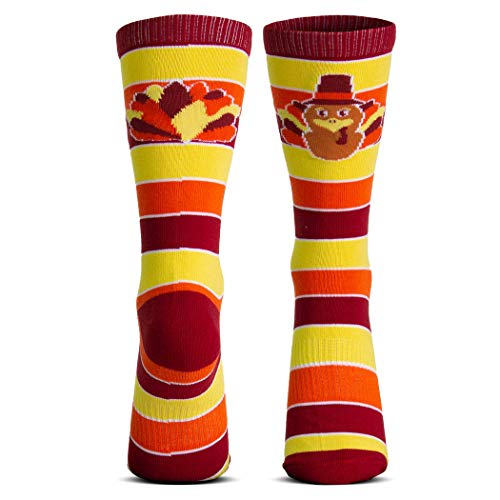 Photo 1 of ChalkTalkSPORTS Thanksgiving Woven Mid-Calf Socks | Turkey Holiday Socks | One Size Fits Most