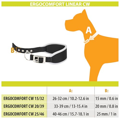 Ferplast Hundehalsband ERGOCOMFORT, Windhundhalsband, weiche Polsterung, Rot