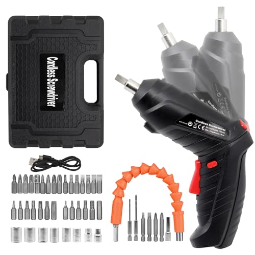 Electric Drill Screwdriver, 47 in 1 Portable Cordless Screwdriver Set Rotated 90 Degrees Electric Screwdrivers Cordless Handle with Led Worklight and Charger for Home Office DIY Tools Electric Drill Screwdriver, 47 in 1 Portable Cordless Screwdriver Set Rotated 90 Degrees Electric Screwdrivers Cordless Handle with Led Worklight and Charger for Home Office DIY Tools