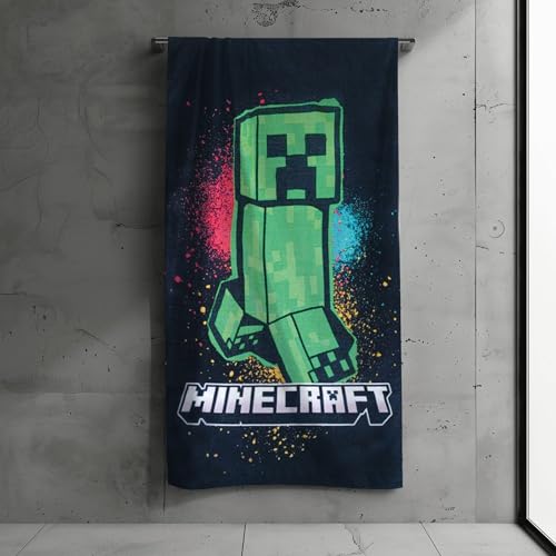 Minecraft Badetuch Creeper Tower 75 x 150 cm 100% Baumwolle...