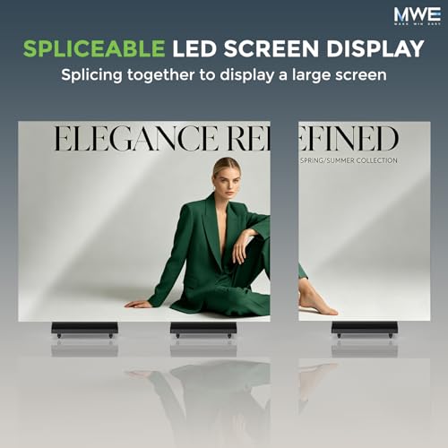 Image of MWE 90 Inch Tri-Fold LED Poster Screen with Flight Case, P1.86 Dual-Sided LED Digital Signage Display, Spliceable Advertising Display Kiosk with Publishing System, Video Wall for Events and Rentals