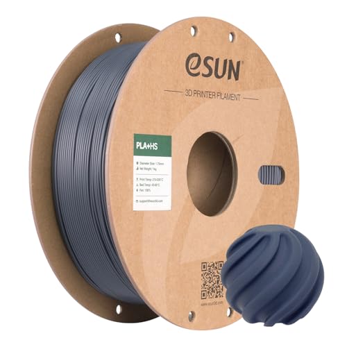 Image of eSUN High Speed PLA+ Filament 1.75mm, 3D Printer Filament Speedy PLA Plus for Fast Printing, Dimensional Accuracy + /- 0.03mm, 1KG Cardboard Spool (2.2 LBS) 3D Printing Filament for 3D Printers, Grey