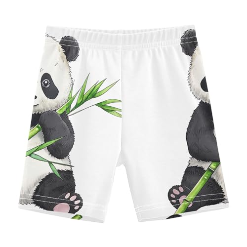 Joisal Watercolor Cartoon Panda Bear White Girls' Biker Shorts Toddler 4t Shorts for Under Dresses Cotton Summer Clothes