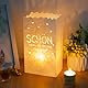 BETESSIN 12pcs Kerzentüten Papier Schön DASS du da bist Tischdeko Lichttüten Taufe Kommunion Hochzeit Papiertüten für Kerzen Weiß Candle Bags Tisch Ornament für Kerzen Teelichter 15x9x26cm