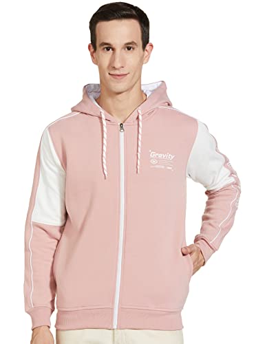 Image of The Indian Garage Co Blue Slim Fit Solid Long Sleeve Pull On Hooded Sweatshirt
