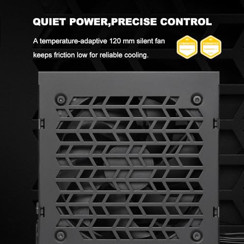 B650 650W Alimentatore ATX 3.1, Certificato 80+ Bronze, Supporto PCIe 5.1 450W, Non-Modulare, Ventola Silenziosa a Controllo di Temperatura 120mm, Active PFC, Garanzia 3 Anni per PC Gaming - Alimentatore - Immagine 8