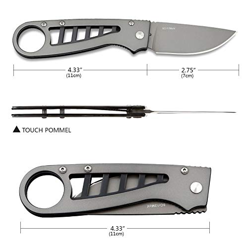 Pocket Knife For Men 8Cr13Mov Stainless Steel Blade With Aluminum Handle, Liner Lock Folding Hunting Knife For Camping, Hiking, Outdoors #TOP4