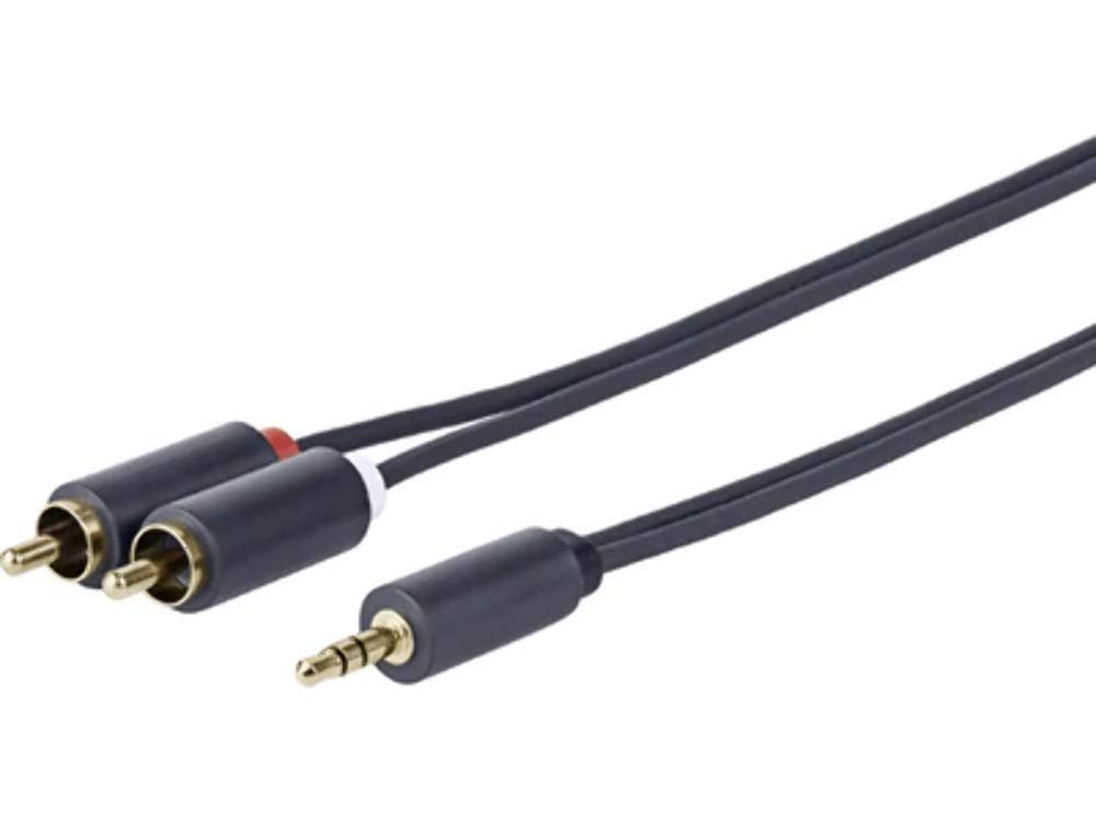Promjrca5 5m 3.5mm 2 x rca negro cable de audio - cables de audio (3.5mm, masculino, 2 x rca, masculino, derecho, derecho)