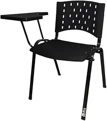 Cadeira Universitária Plástica Preta 10 Unidades Prancheta Plástica - ULTRA Móveis