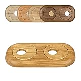 ⭐️ ⭐️ ⭐️ ⭐️ ⭐️ Echtholz Doppel-Rosette. Geeignet für Rohraußendurchmesser 15mm und Rohrabstände (Mitte zu Mitte) von 41mm bis 66mm