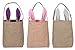 KeFan 3 unidades bolsas de conejo de Pascua Conejo de Pascua de cestas de yute Burlap conejo oreja Tote Bolsas