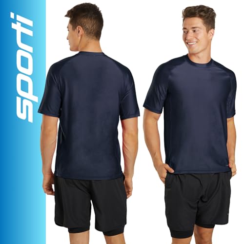 Sporti Men's S/S UPF 50+ Swim Shirt - Rashguard for Men - Comfortable Men's Rash Guard Shirts2