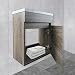STARBATH PLUS Conjunto Mueble de Baño Suspendido MDF Lavabo Resina Espejo (Marron...