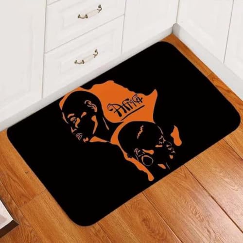 ���փ}�b�g �A�t���J�̐l�� �u���b�N�v�����g �z�[���f�R���[�V���� 50×80cm doormat Human Of Africa Black Printed Home Decor