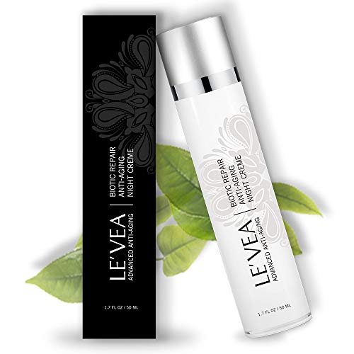 LE'VEA Advanced Anti Aging Cream, Absolute Rejuvenation Natural Anti Wrinkle Night Cream, Wrinkle Repair Elastin & Collagen, for Dry to Combination Sensitive Skin, Fragrance Free, Vitamin C, E -1.7oz