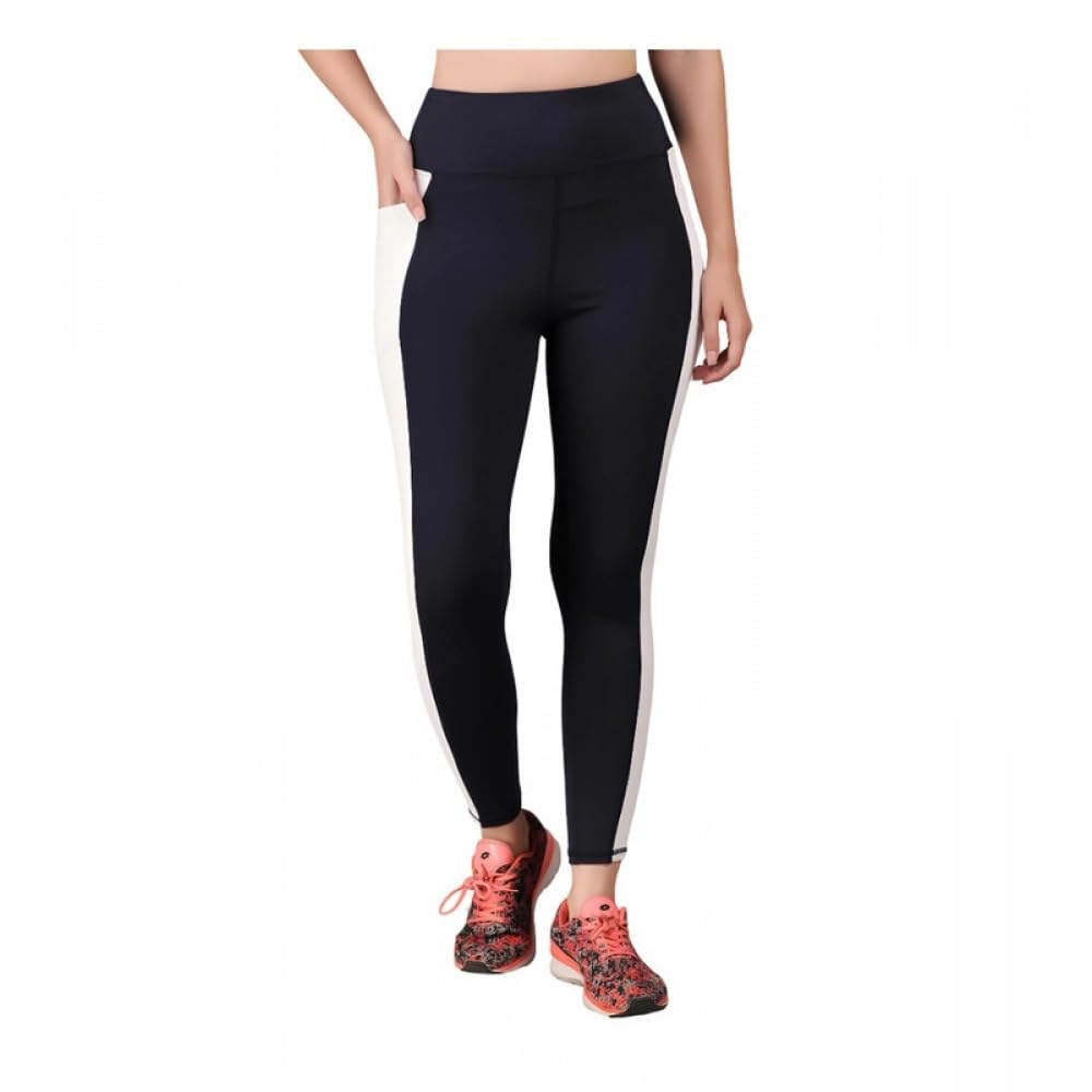Women's Polyester Solid Ankle Length High Waisted Tights (Navy Blue)-2XL-image-23