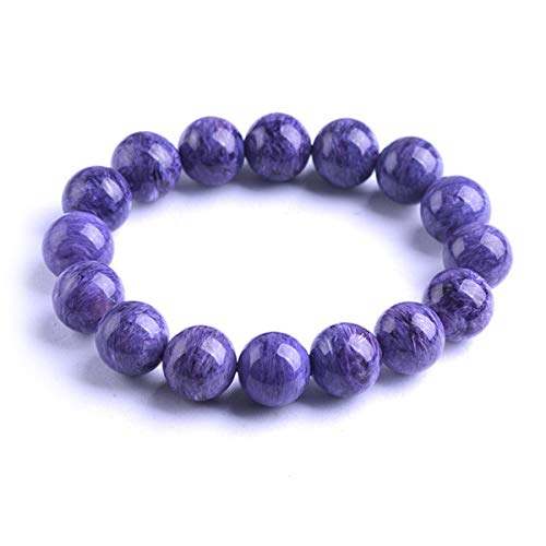 Fini les imitations : perles rondes en charoïte pourpre véritable 713 mm