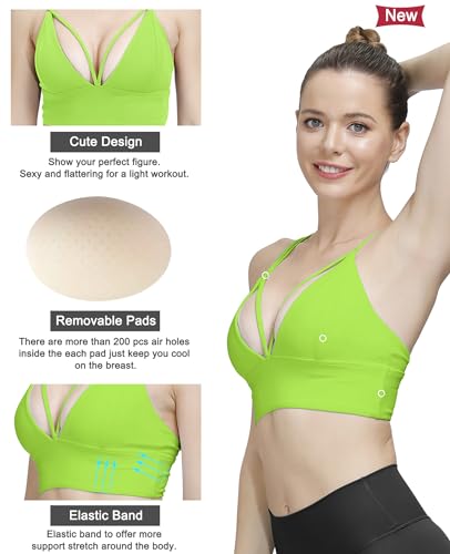 Image of MotoRun Bralettes for Women, Strappy Sports Bra Push up Bralette Sexy Bras Rave Top