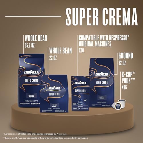 Lavazza Super Crema Whole Bean Coffee, Medium Espresso Roast, Arabica and Robusta Blend, 2.2 lb Bag, Package May Vary (Pack of 1) — view 8