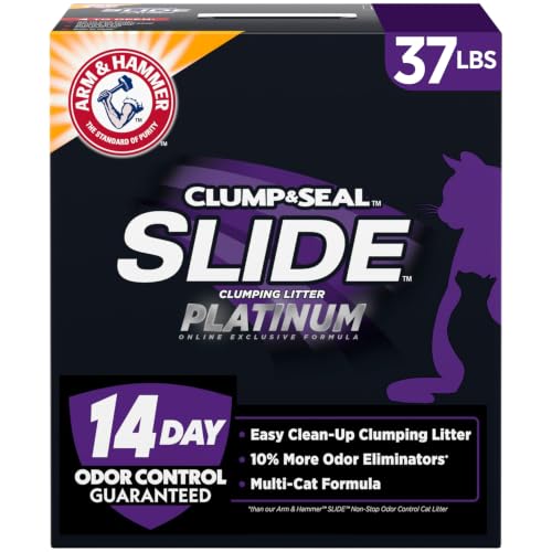 ARM & HAMMER Clump & Seal SLIDE Platinum Multi-Cat Clumping Cat Litter, Easy Clean Technology with...