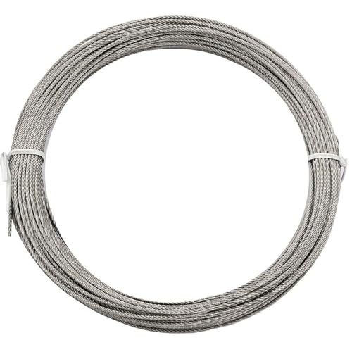 COYOUCO 5-8Mm 304 Stainless Steel Cable, Vinyl Coatedwire Rope with Wire Rope Clamps, 7X19 Strands Steel Cable for Yard Zipline, Deck Railing, Boat Lifts,Diameter 6mm/10m