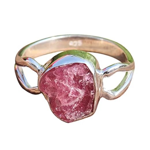Raw Ruby Ring | July Birthstone Natural Ruby Ring | Raw Gemstone Handmade Silver Ring | Sterling Solid Silver 925 | Handmade Jewelry
