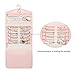 ESTARER Travel Jewelry Organizer Roll,Jewelry Storage Bag for Rings,Bracelets,Brooches,Earrings,Necklaces,Pink