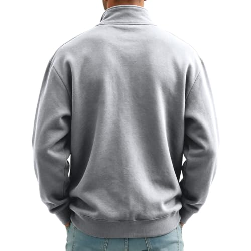 midelxp Mens Quarter Zip Pullover Casual Loose Mock Neck Fleece Sweatshirts - image 5