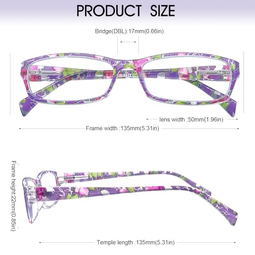 Image of Henotin 6-Pack Reading Glasses Blue Light Blocking Anti Eyestrain Computer Reading Glasses for Women and Men Readers (Mix Color-B, 1.25, Diopters)